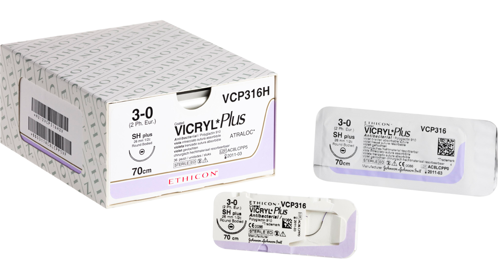 Coated VICRYL™ Plus Antibacterial (polyglactin 910) Suture