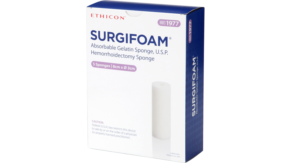 SURGIFOAM® Absorbable Gelatin Sponge Hemorrhoidectomy Sponge