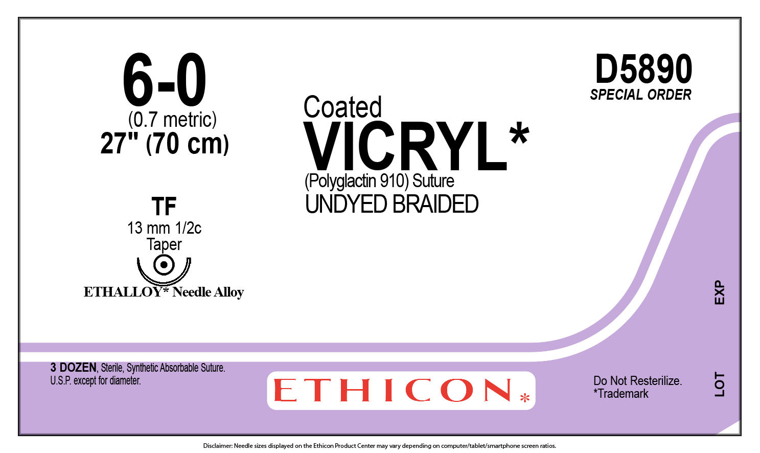 Ethicon Absorbable Suture Chart