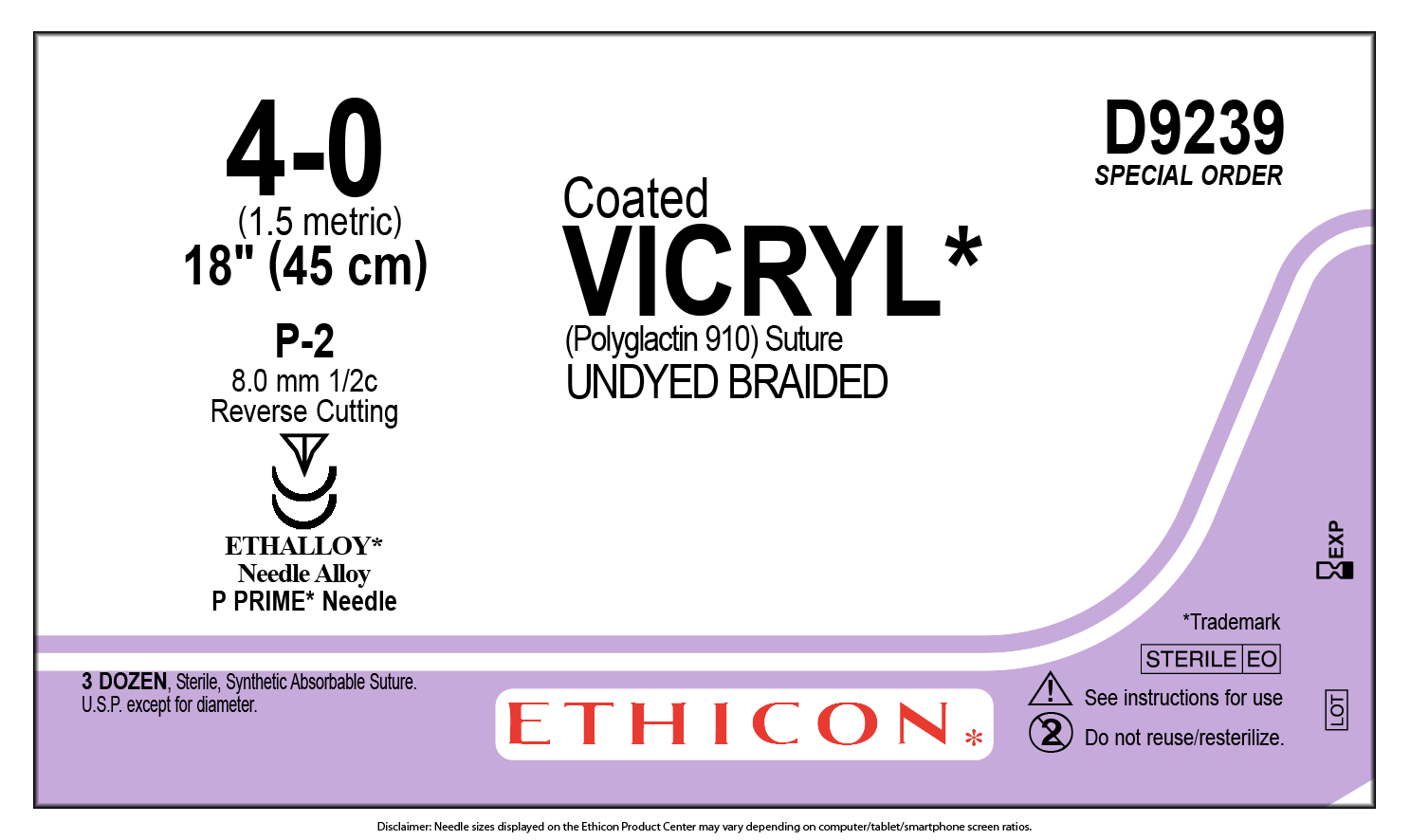 suture thread size