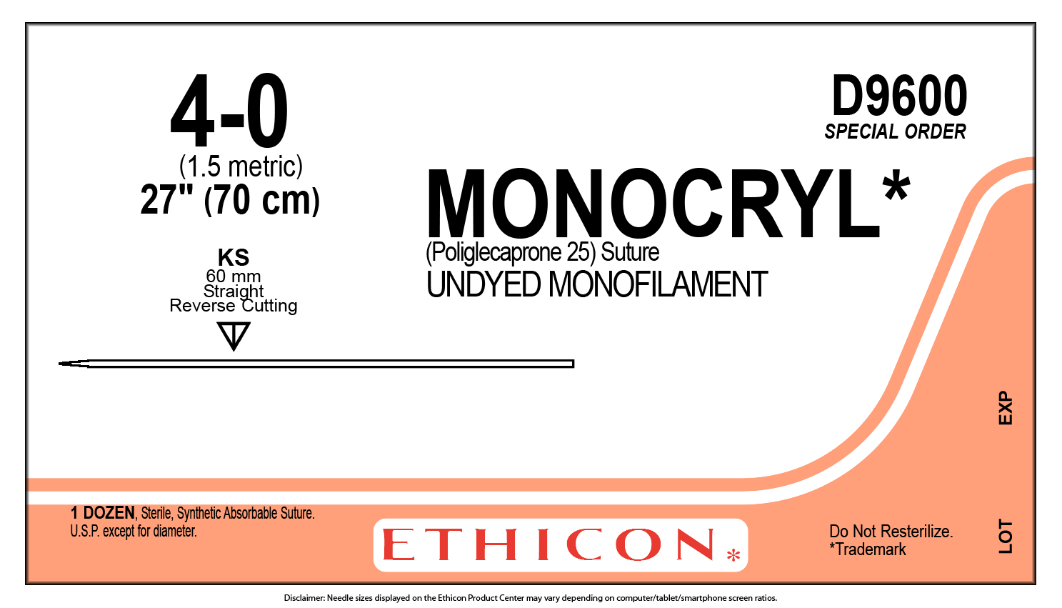 【50％OFF】 D9600 | Ethicon その他