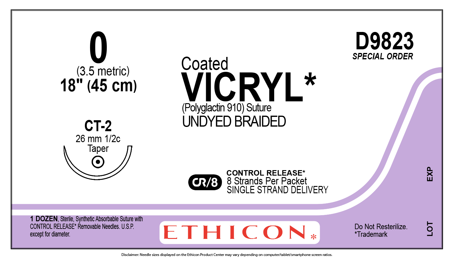 Ethicon Veterinary Suture Chart