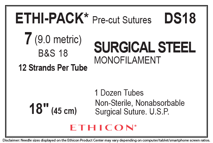 Ethicon Suture Size Chart