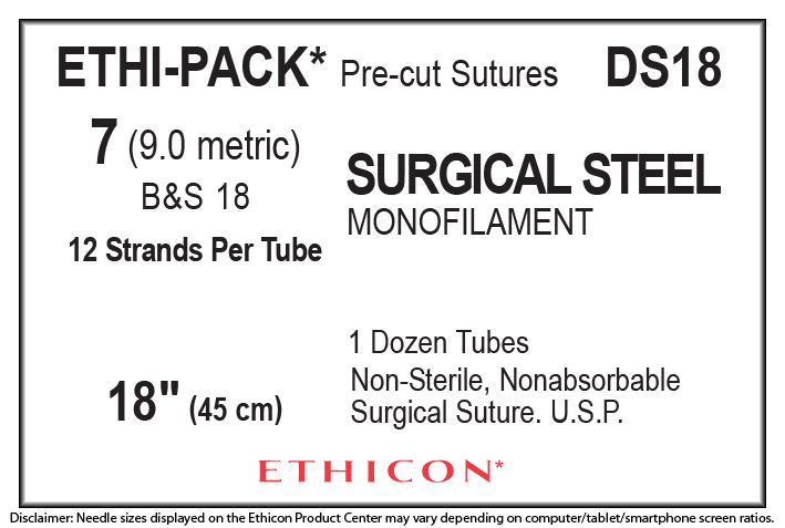 Ethicon Suture Size Chart